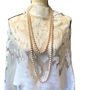 Vintage Pale Pink Faux Pearls 36”